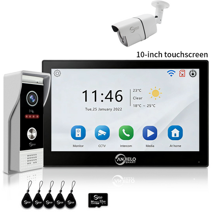 XiVision 7/10 Inch 1080P WiFi Video Intercom System Tuya Smart Video Doorbell, 3 Ways Unlock, Motion Detection 2-Way Audio Home Security Door Phone