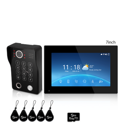 4-Wire Tuya Smart Video Intercom Doorbell, 5-in-1 Unlock, IP65 Waterproof 1080P 148° Night Vision Door Phone, Motion Detection, Digital Photo Frame & Background Music for Villa Home Apartment