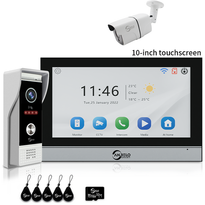 XiVision 7/10 Inch 1080P WiFi Video Intercom System Tuya Smart Video Doorbell, 3 Ways Unlock, Motion Detection 2-Way Audio Home Security Door Phone
