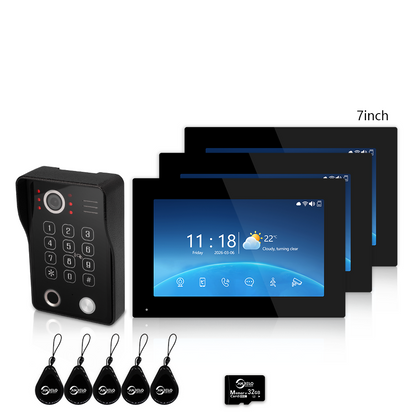 4-Wire Tuya Smart Video Intercom Doorbell, 5-in-1 Unlock, IP65 Waterproof 1080P 148° Night Vision Door Phone, Motion Detection, Digital Photo Frame & Background Music for Villa Home Apartment