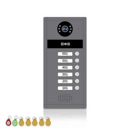 XiVision 7/10inch WiFi Multi-Family Video Intercom System, Tuya Smart App Remote Unlock, 1080P Infrared Night Vision Doorbell Intercom with Indoor Monitor, IP65 Waterproof, Card Access, Two-Way Audio
