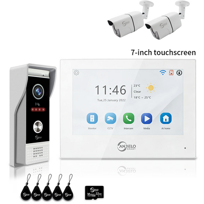 XiVision 7/10 Inch 1080P WiFi Video Intercom System Tuya Smart Video Doorbell, 3 Ways Unlock, Motion Detection 2-Way Audio Home Security Door Phone