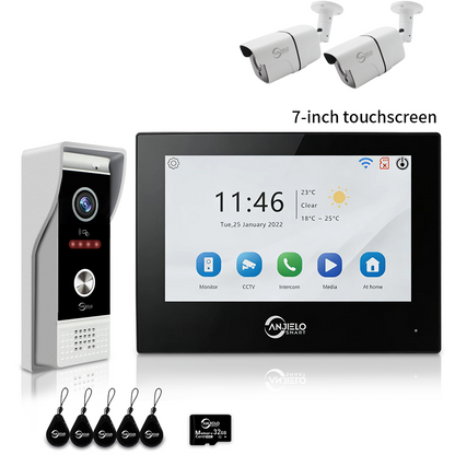 XiVision 7/10 Inch 1080P WiFi Video Intercom System Tuya Smart Video Doorbell, 3 Ways Unlock, Motion Detection 2-Way Audio Home Security Door Phone
