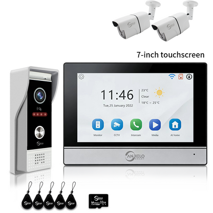 XiVision 7/10 Inch 1080P WiFi Video Intercom System Tuya Smart Video Doorbell, 3 Ways Unlock, Motion Detection 2-Way Audio Home Security Door Phone