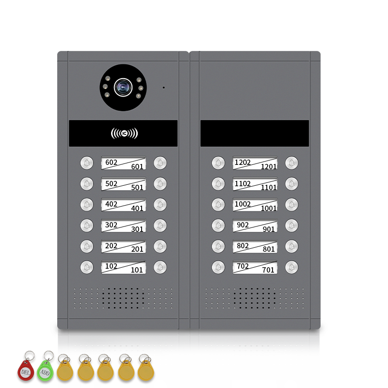 XiVision 7/10inch WiFi Multi-Family Video Intercom System, Tuya Smart App Remote Unlock, 1080P Infrared Night Vision Doorbell Intercom with Indoor Monitor, IP65 Waterproof, Card Access, Two-Way Audio