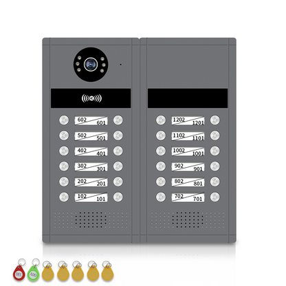 XiVision 7/10inch WiFi Multi-Family Video Intercom System, Tuya Smart App Remote Unlock, 1080P Infrared Night Vision Doorbell Intercom with Indoor Monitor, IP65 Waterproof, Card Access, Two-Way Audio