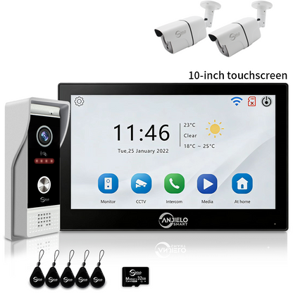 XiVision 7/10 Inch 1080P WiFi Video Intercom System Tuya Smart Video Doorbell, 3 Ways Unlock, Motion Detection 2-Way Audio Home Security Door Phone