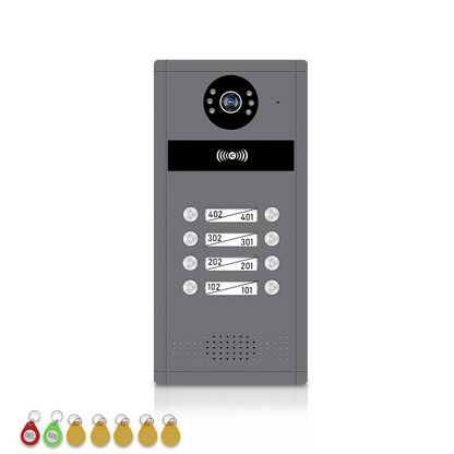 XiVision 7/10inch WiFi Multi-Family Video Intercom System, Tuya Smart App Remote Unlock, 1080P Infrared Night Vision Doorbell Intercom with Indoor Monitor, IP65 Waterproof, Card Access, Two-Way Audio