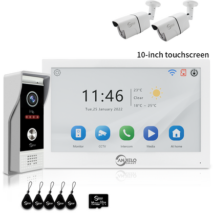 XiVision 7/10 Inch 1080P WiFi Video Intercom System Tuya Smart Video Doorbell, 3 Ways Unlock, Motion Detection 2-Way Audio Home Security Door Phone