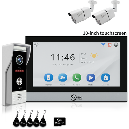 XiVision 7/10 Inch 1080P WiFi Video Intercom System Tuya Smart Video Doorbell, 3 Ways Unlock, Motion Detection 2-Way Audio Home Security Door Phone