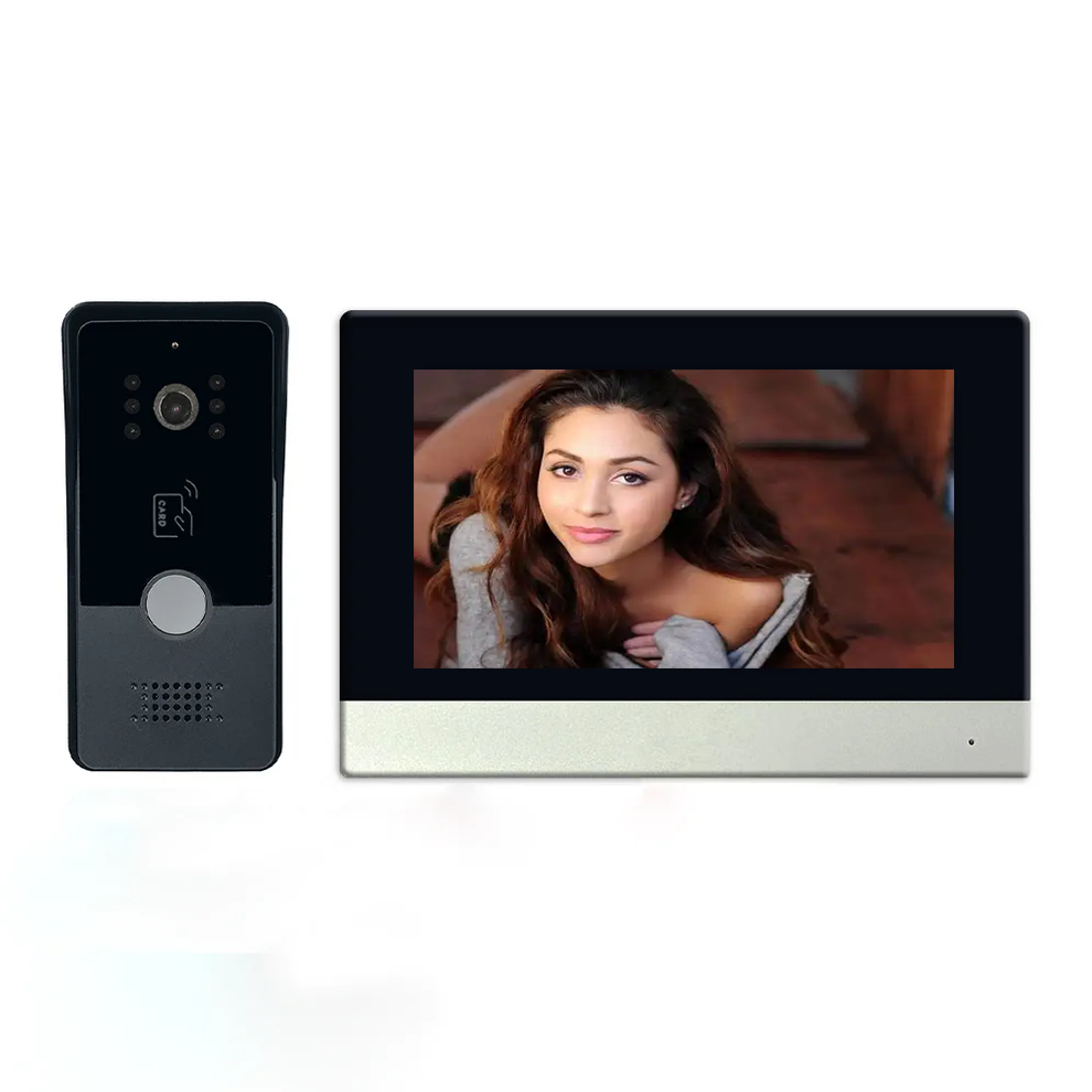 2 Wire 1080P Camera Doorbell  Intercom System Tuya Smart Home Wifi With RFID Card Unlock 7 Touch Screen Security Protect