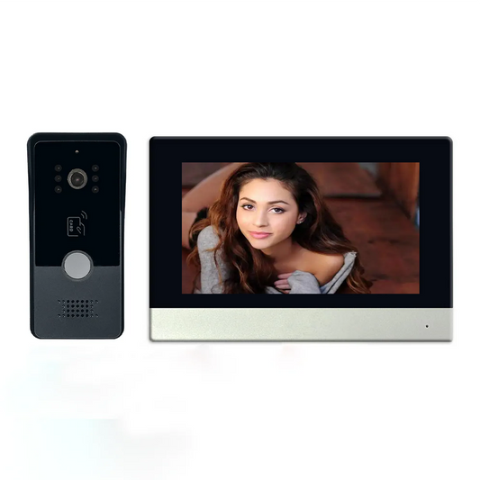 2 Wire 1080P Camera Doorbell  Intercom System Tuya Smart Home Wifi With RFID Card Unlock 7 Touch Screen Security Protect