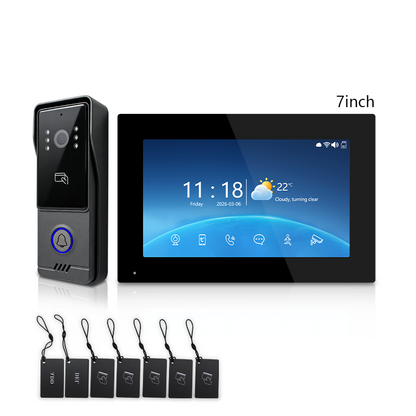 XiVision 7/10 Inch WiFi Smart Video Doorbell Multi‑Family Apartment Intercom System Two‑Way Audio & Remote Unlock Digital Photo Frame & Background Music Tuya App Control IP65 Weatherproof