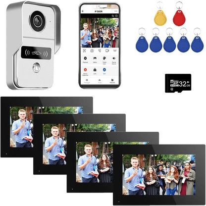 7 inch Touch Monitor Wired Video Doorbell 1080P Door Camera  Tuya Smart Home Intercom for Apartment, Villa  Home