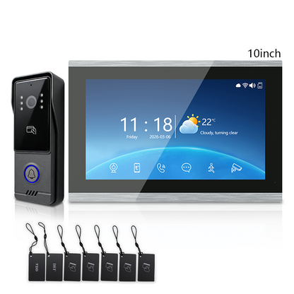 XiVision 7/10 Inch WiFi Smart Video Doorbell Multi‑Family Apartment Intercom System Two‑Way Audio & Remote Unlock Digital Photo Frame & Background Music Tuya App Control IP65 Weatherproof