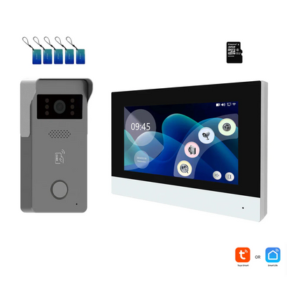 XiVision Tuya Smart 2-Wire Video Intercom - 7 inch Color Touch Screen, 1080P WiFi Doorbell | Wireless Smart Home Security System