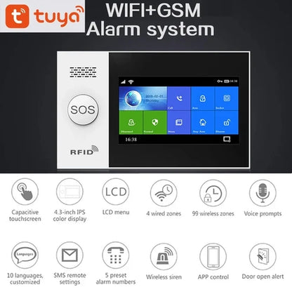 High Quality WiFi GSM Wireless Smart Home Security Alarm System Kit with Touch Screen Control Panel