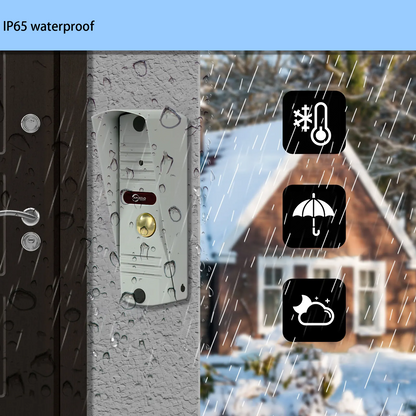 4.3 Inch Monitor Wired Door Phone  Metal Doorbell Video Intercom System with Waterproof  Night Vision for Home Apartment Security