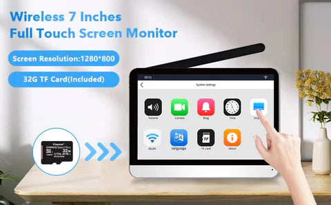 XiVision tuya WiFi Video Intercom System - 7 inch Touch Screen 1080P HD Wire-Free Doorbell Camera kits