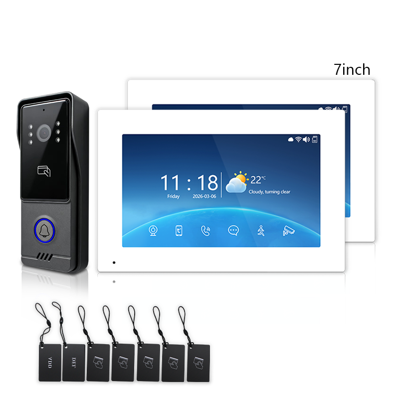 XiVision 7/10 Inch WiFi Smart Video Doorbell Multi‑Family Apartment Intercom System Two‑Way Audio & Remote Unlock Digital Photo Frame & Background Music Tuya App Control IP65 Weatherproof