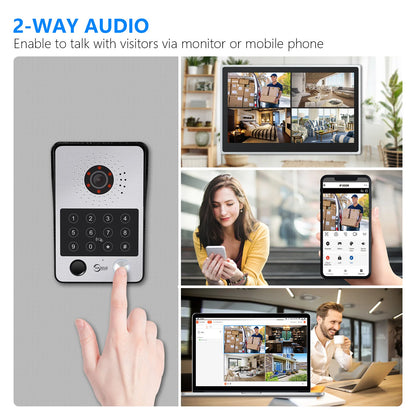 XiVision 4-Wire WiFi Smart Video Intercom Doorbell 15.6 Inch Monitor 5 Ways Unlock Tuya App Remote Access IP65 Waterproof Home Door Phone