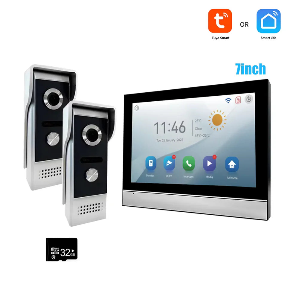 Tuya Smart 1080P  Video Intercom System - Password-Protected Doorbell Camera with WiFi  Motion Detection