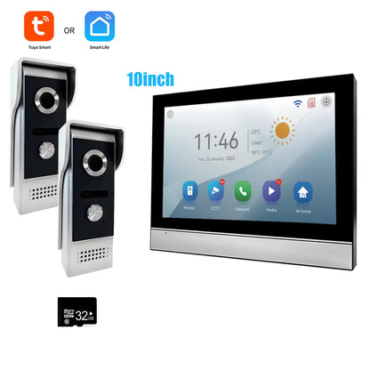 Tuya Smart 1080P  Video Intercom System - Password-Protected Doorbell Camera with WiFi  Motion Detection
