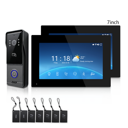 XiVision 7/10 Inch WiFi Smart Video Doorbell Multi‑Family Apartment Intercom System Two‑Way Audio & Remote Unlock Digital Photo Frame & Background Music Tuya App Control IP65 Weatherproof