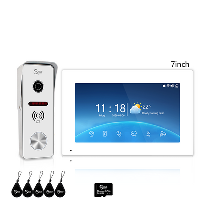 XiVision 4-Wire Tuya Hardwired Video Intercom, IP65 Waterproof, Night Vision, PIR Detection, Two-Way Audio, Photo Frame & Music for Villa Home