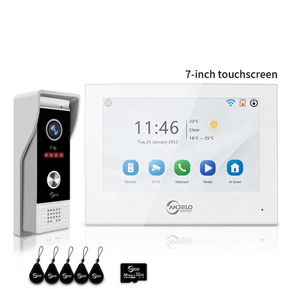 XiVision 7/10 Inch 1080P WiFi Video Intercom System Tuya Smart Video Doorbell, 3 Ways Unlock, Motion Detection 2-Way Audio Home Security Door Phone