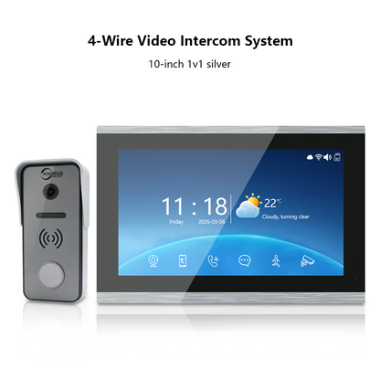 XiVision 4-Wire Tuya Hardwired Video Intercom, 120° Wide Angle, Night Vision, Motion Alert, Two-Way Audio, Photo Frame & Music for Villa Home