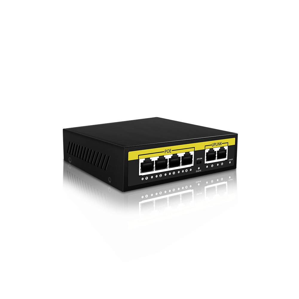 XiVision Smart PoE Ethernet Switch, 4/8/24 Ports Available, 10/100Mbps PoE Ports, Gigabit Uplink RJ45 Switch, Plug and Play High Bandwidth