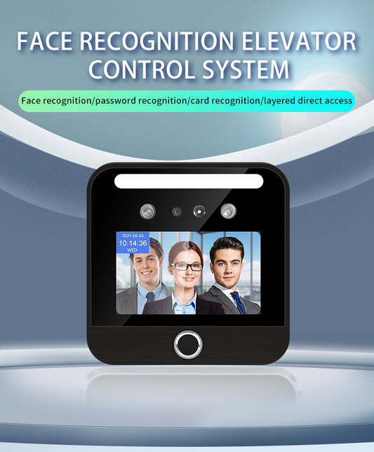 5-inch horizontal screen face recognition machine with fingerprint elevator control system intelligent management face direct access