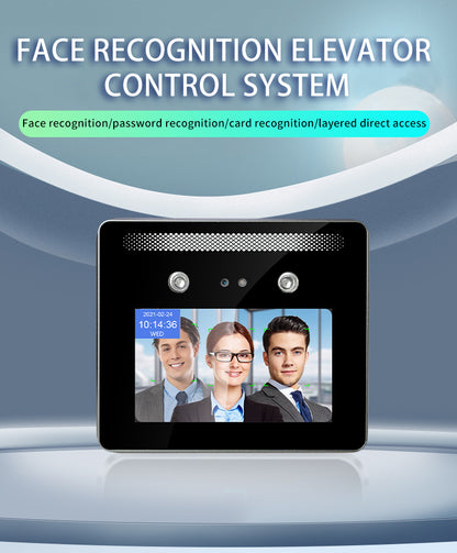5-inch face recognition intelligent elevator control system can directly access the floor with face recognition and can be used as an attendance machine