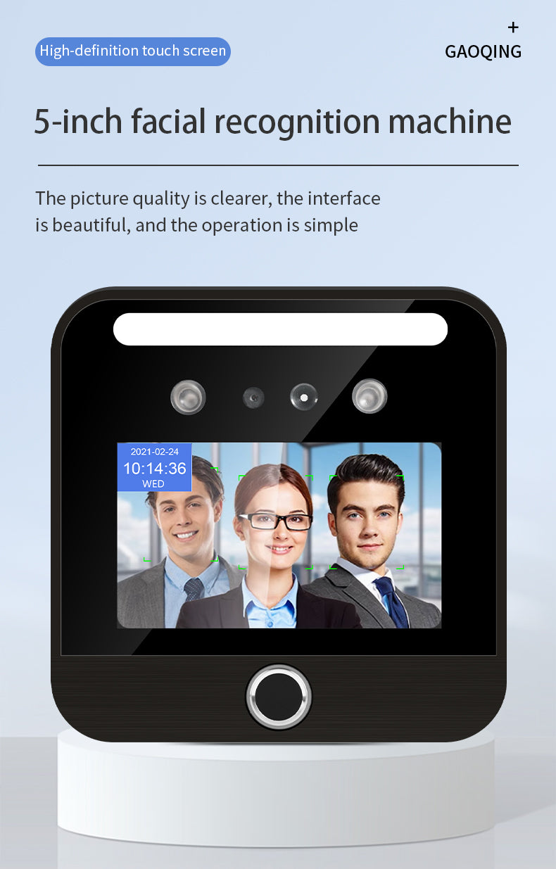 5-inch horizontal screen face recognition machine with fingerprint elevator control system intelligent management face direct access