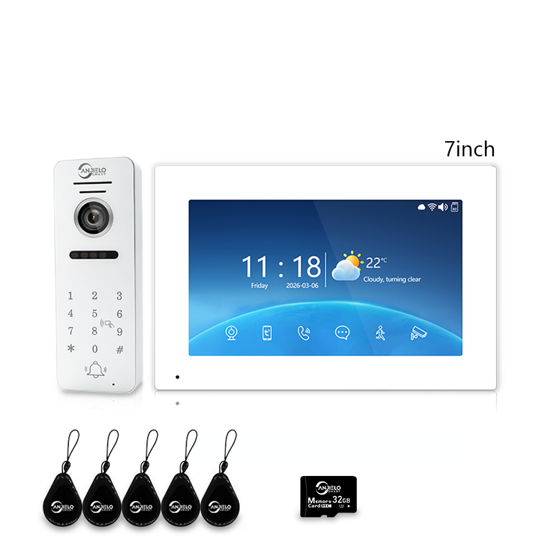 XiVision Tuya Smart 4-Wire Wired Video Intercom Doorbell, Home Video Door Phone with Two-Way Audio, Infrared Night Vision, PIR Motion Detection, Remote Unlock for Villa House