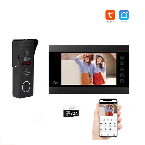 XiVision WiFi Smart Video Intercom System,7 Inch Touch Screen Video Doorbell,IP65 Waterproof Support SD Card Record Multi-user Remote Home Door Phone