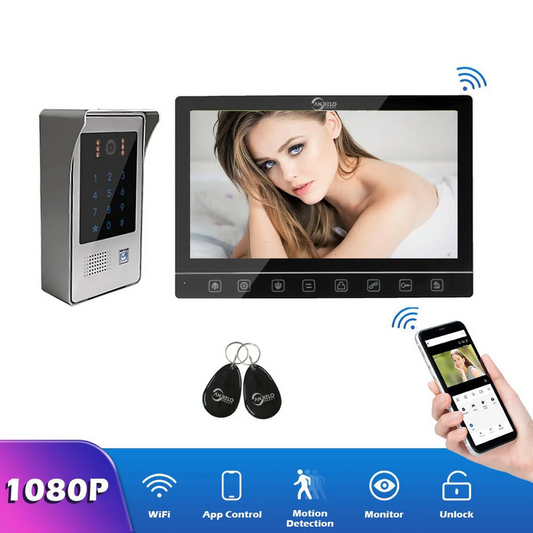 10 inch Screen Tuya 1080P WiFi Video Intercom Doorbell  Night Vision Camera for Home Security