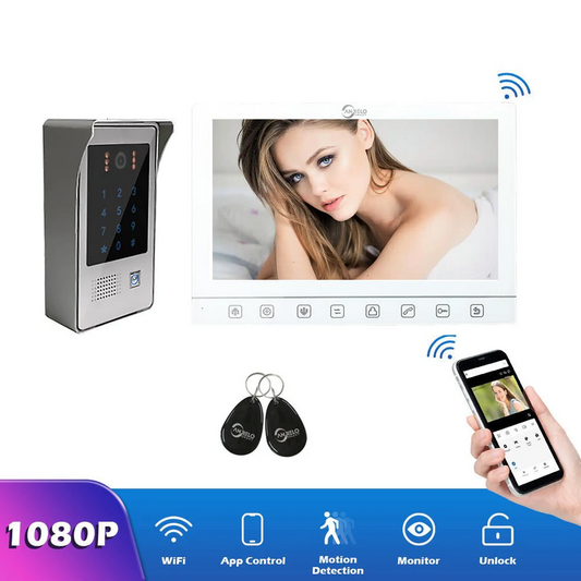 10 inch Screen Tuya 1080P WiFi Video Intercom Doorbell  Night Vision Camera for Home Security