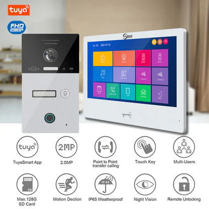 XiVision Tuya WiFi Smart Video Intercom System 10 inch 1080P Screen Motion Detection for Home Apartment