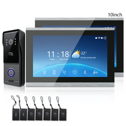XiVision 7/10 Inch WiFi Smart Video Doorbell Multi‑Family Apartment Intercom System Two‑Way Audio & Remote Unlock Digital Photo Frame & Background Music Tuya App Control IP65 Weatherproof