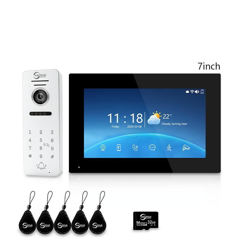 XiVision Tuya Smart 4-Wire Wired Video Intercom Doorbell, Home Video Door Phone with Two-Way Audio, Infrared Night Vision, PIR Motion Detection, Remote Unlock for Villa House