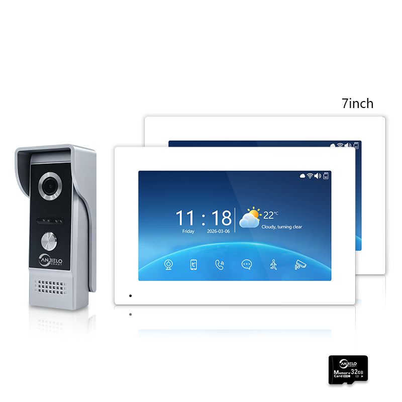 XiVision 4-Wire Tuya Smart Video Intercom Doorbell, IP65 Waterproof Video Door Phone, Two-Way Audio, Motion Detection, Digital Photo Frame & Background Music for Home Villa Security