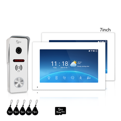 XiVision 4-Wire Tuya Hardwired Video Intercom, IP65 Waterproof, Night Vision, PIR Detection, Two-Way Audio, Photo Frame & Music for Villa Home