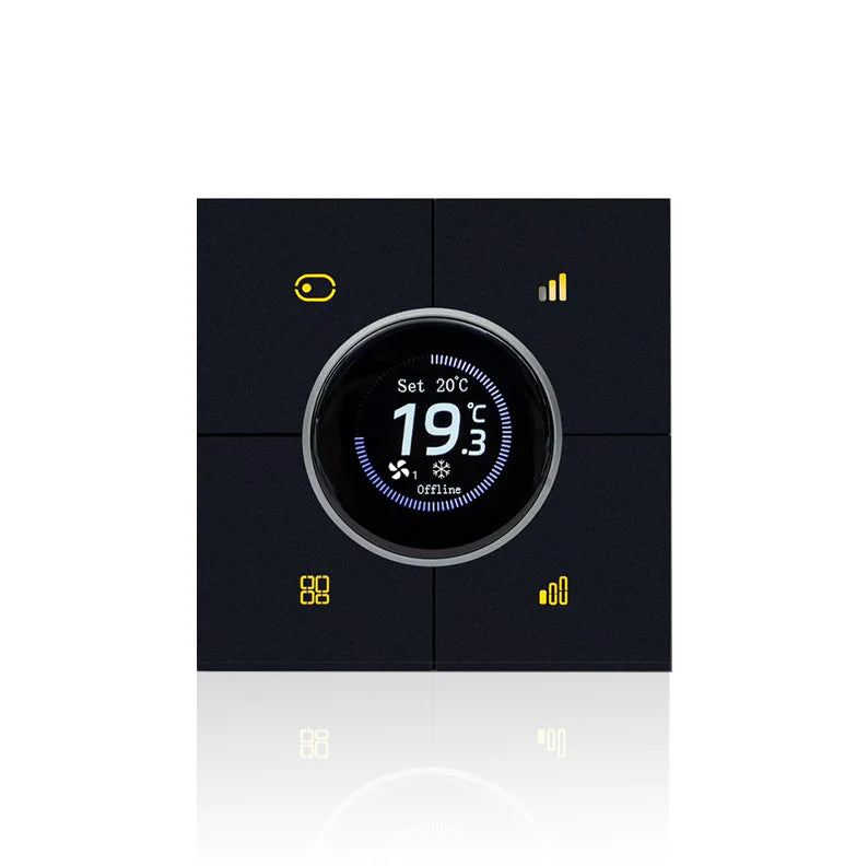 Tuya Zigbee3.0 Smart Digital Thermostat - 3-in-1 Control for Floor Heating, Air Conditioning & Fresh Air with Knob Temperature Adjustment