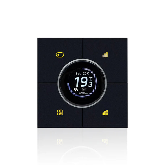 Tuya Zigbee3.0 Smart Digital Thermostat - 3-in-1 Control for Floor Heating, Air Conditioning & Fresh Air with Knob Temperature Adjustment