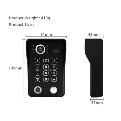 Anjielo 7-Inch  Video Doorbell with RFID Card, Fingerprint  Password Unlock – Smart Access Control System with Video Intercom  Secure Entry Features