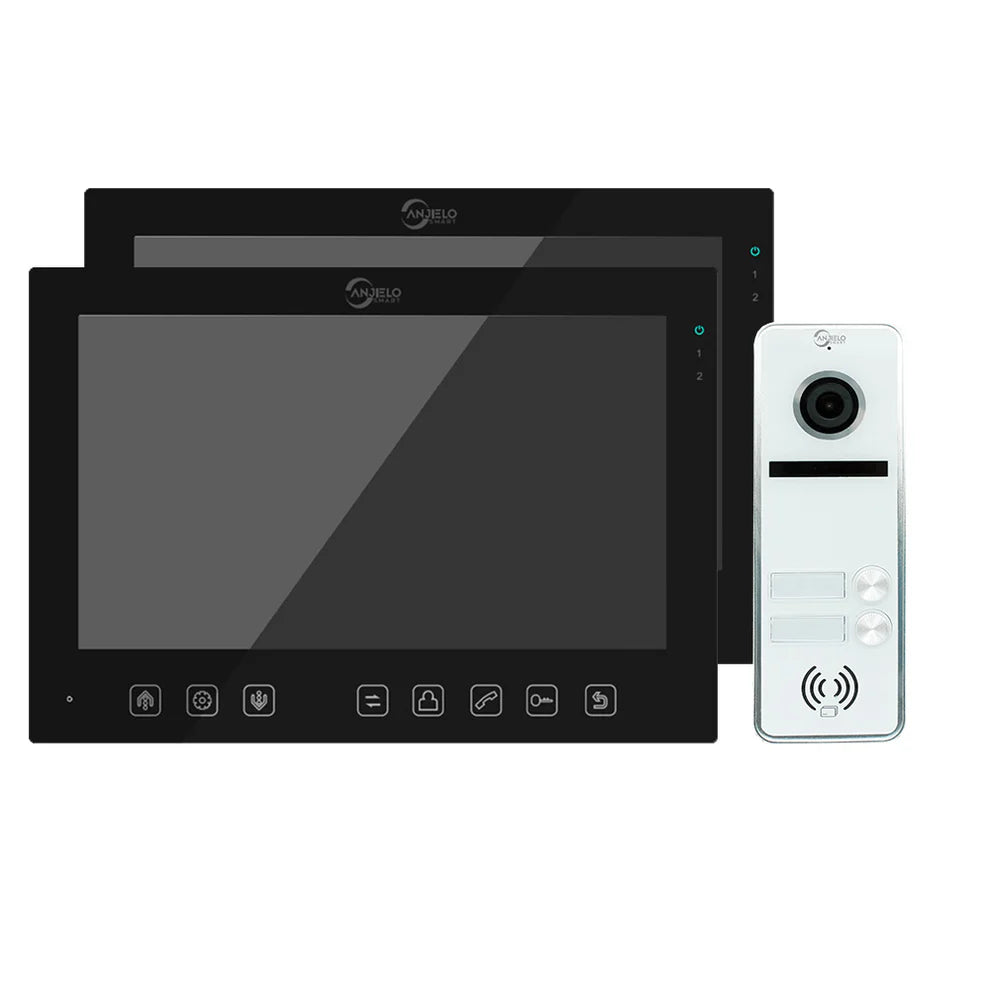 Anjielo 7-Inch Smart Touchscreen Video Doorbell  1080P HD 2-Door Support  Night Vision for Home Villa Apartment Security