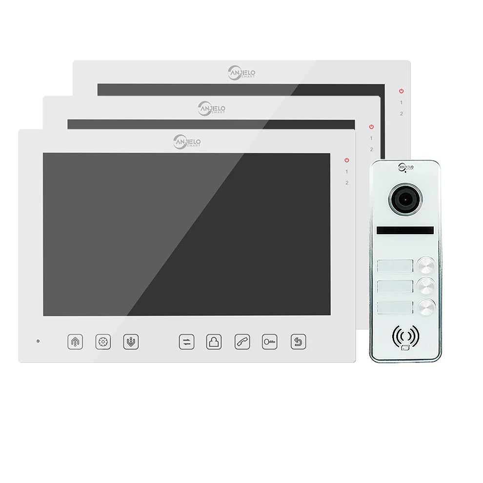 Anjielo 7-Inch Smart Touchscreen Video Doorbell  1080P HD 2-Door Support  Night Vision for Home Villa Apartment Security