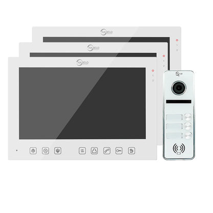 Anjielo 7-Inch Smart Touchscreen Video Doorbell  1080P HD 2-Door Support  Night Vision for Home Villa Apartment Security